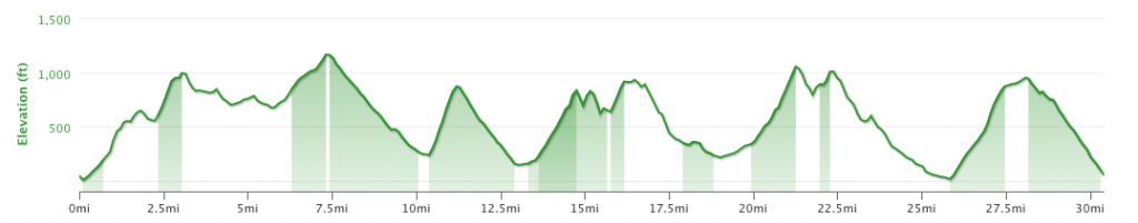 Ray Miller 50k Elevation Profile